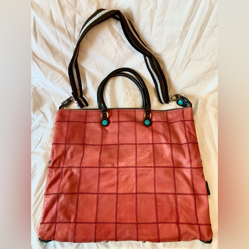 Gabs Genuine, Leather Stylish Red / Coral Convertible Style Bag